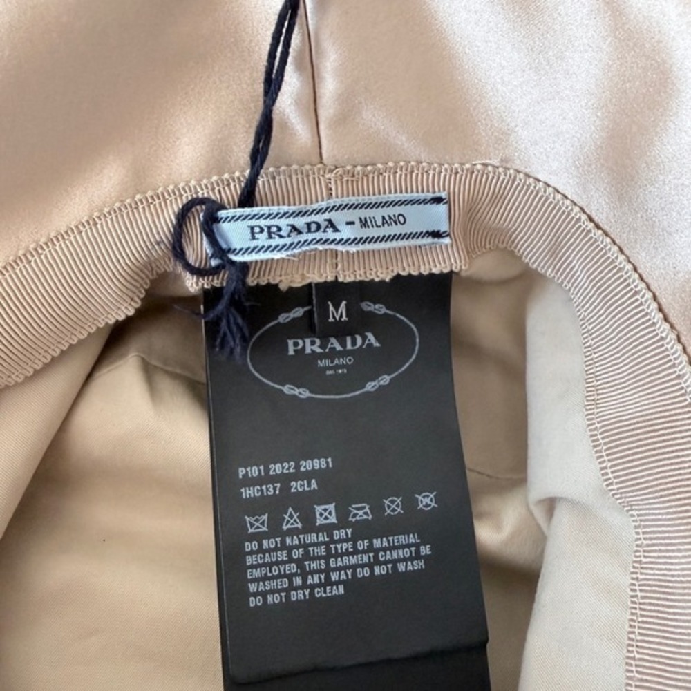 Prada Crystal Re-Nylon Bucket Hat Platino Gold 1HC137 Medium NEW - Picture 7 of 8